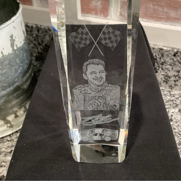 NASCAR - Tony Stewart - Home Depot - Cut Crystal Glass Collectible - Excellent - Picture 3 of 9